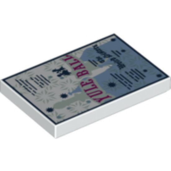 Tile 2 x 3 with HP 'YULE BALL' Invitation, Snowflakes and 'The Weird Sisters' Pattern