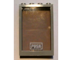 Window 1 x 4 x 5 with Trans-Black Glass with 'PUSH' Pattern (Sticker) - Set 4513