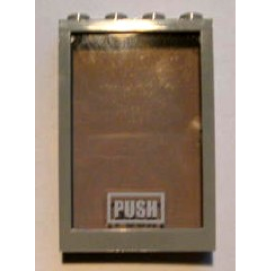Window 1 x 4 x 5 with Trans-Black Glass with 'PUSH' Pattern (Sticker) - Set 4513
