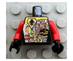 Torso Space UFO Circuitry with Red Lever Pattern / Red Arms / Black Hands