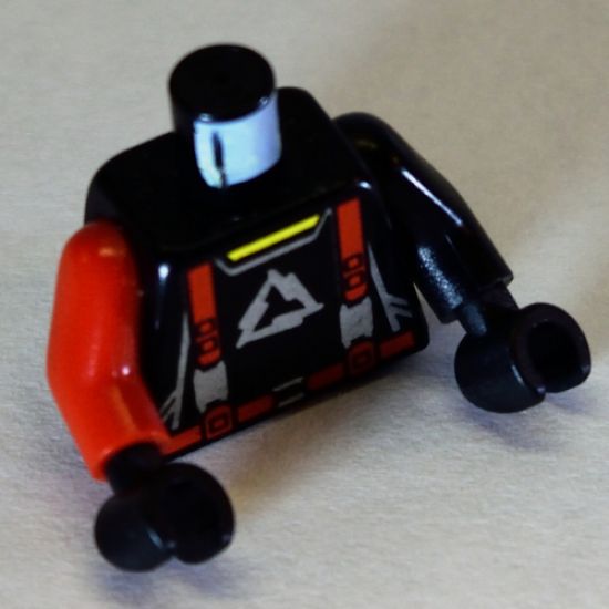 Torso Alpha Team Arctic Logo, Black Shirt and Red Straps Pattern / Black Arm Left / Red Arm Right / Black Hands