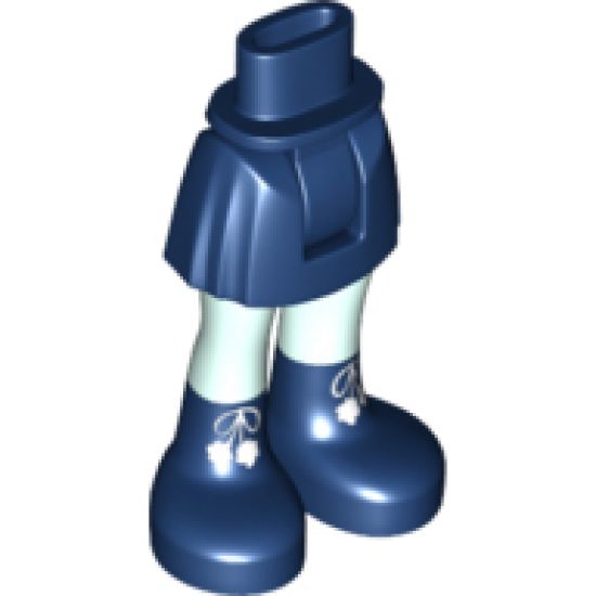 Mini Doll, Legs with Hips and Skirt, Sand Green Legs and Dark Blue Boots with White Laces Pattern