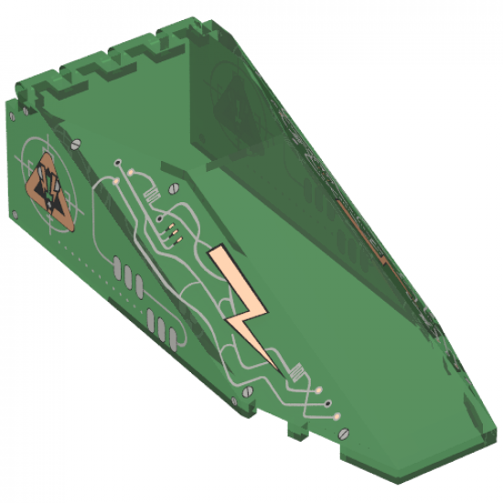 Windscreen 10 x 4 x 2 1/3 Canopy with Insectoids Silver / Copper Circuitry Pattern