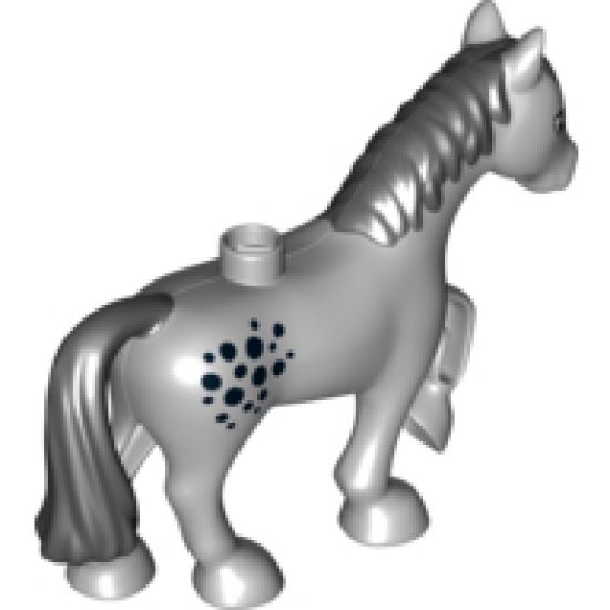 Duplo, Animal Horse with Black Mane, Tail and Spots Pattern