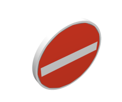 Road Sign 2 x 2 Round with Clip with No Entry / Thoroughfare Pattern
