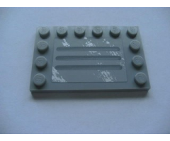 Tile, Modified 4 x 6 with Studs on Edges with Steel Plate with Scratches Type A Pattern (Sticker) - Set 8273