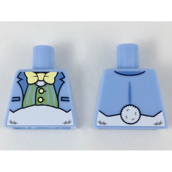 Torso Suit Jacket with Lime Striped Vest, Bow Tie and White Fur Midriff Pattern (Easter Bunny)