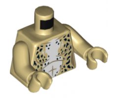 Torso Female, Animal Print Black Spots and White Chest Fur Pattern / Tan Arms / Tan Hands