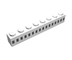 Brick 1 x 8 with Ferry Squares Black 16 in 1 Line Pattern