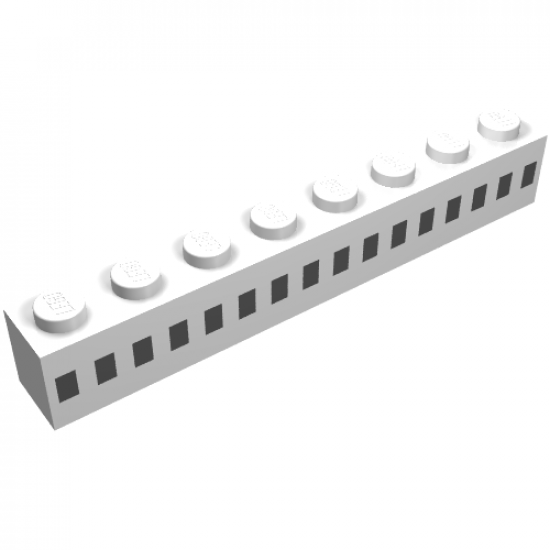 Brick 1 x 8 with Ferry Squares Black 16 in 1 Line Pattern