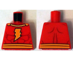 Torso Muscles Outline with Yellow Cape Clasps, Lightning Bolt and Belt Pattern