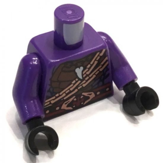Torso Ninjago Snake Scales, with Tooth Pendant, Copper Chains and Snake Head Belt Pattern / Dark Purple Arms / Black Hands