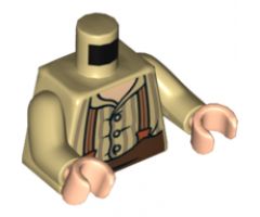 Torso LotR Button Shirt with Dark Tan Stripes and Brown and Dark Orange Suspenders Pattern / Tan Arms / Light Nougat Hands