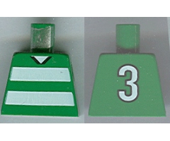 Torso Soccer Horizontal White Stripes and No. 3 Back Pattern