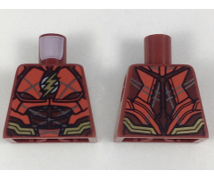 Torso Armor with Red Panels, Gold Belt and Lightning Logo Pattern