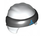 Minifigure, Headgear Ninjago Wrap Type 3 with Black Bandana and Knot and Dark Azure Symbol Pattern