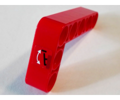 Technic, Liftarm 3 x 5 L-Shape Thick with Curved White Arrow Pattern Model Left Side (Sticker) - Set 8289