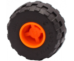Wheel & Tire Assembly 11mm D. x 12mm, Hole Notched for Wheels Holder Pin with Black Tire 24 x 12 R Balloon (6014b / 56890)
