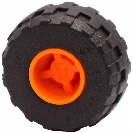 Wheel & Tire Assembly 11mm D. x 12mm, Hole Notched for Wheels Holder Pin with Black Tire 24 x 12 R Balloon (6014b / 56890)
