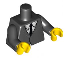 Torso Suit with White Shirt and Black Tie Pattern / Black Arms / Yellow Hands