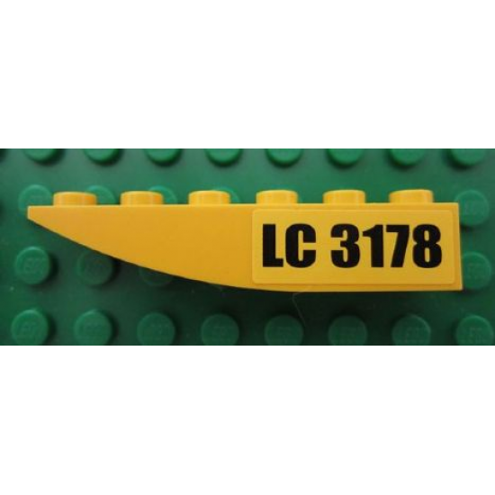 Slope, Curved 6 x 1 Inverted with 'LC 3178' Pattern Model Right (Sticker) - Set 3178