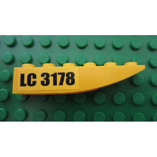 Slope, Curved 6 x 1 Inverted with 'LC 3178' Pattern Model Left (Sticker) - Set 3178