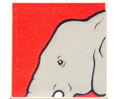 Duplo, Tile 2 x 2 x 1 with Elephant Mosaic Picture 13 Pattern (Set 1079)