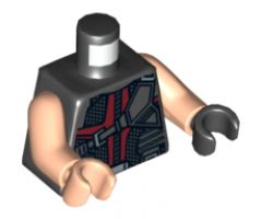 Torso Vest with Dark Red and Black Straps / Quiver Pattern (Hawkeye) / Light Nougat Arms / Light Nougat Hand Right / Black Hand Left