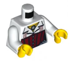 Torso Monster Fighters Female Blouse with Necklace and Red Corset Pattern / White Arms / Yellow Hands