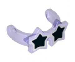 Minifigure, Headgear Accessory Visor Glasses Star Shape with White Outline and Black Center Pattern