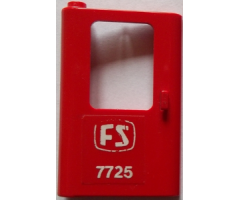 Door 1 x 4 x 5 Train Left with White 'FS 7725' Pattern (Sticker) - Set 7725
