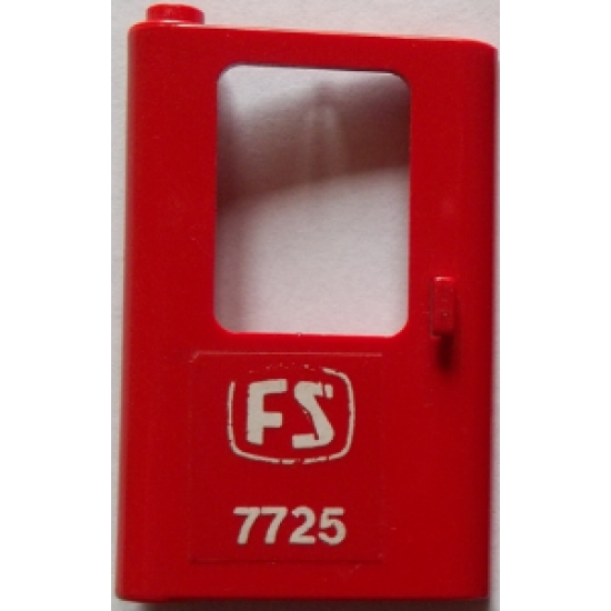 Door 1 x 4 x 5 Train Left with White 'FS 7725' Pattern (Sticker) - Set 7725
