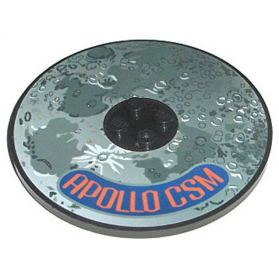 Tile, Round 8 x 8 with Moon and 'APOLLO CSM' Pattern (Sticker) - Set 7468
