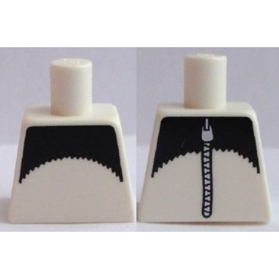 Torso Black Upper Chest and Upper Back with Zipper Pattern