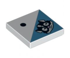 Tile 2 x 2 with 1 Black Dot and Skunk Head Pattern