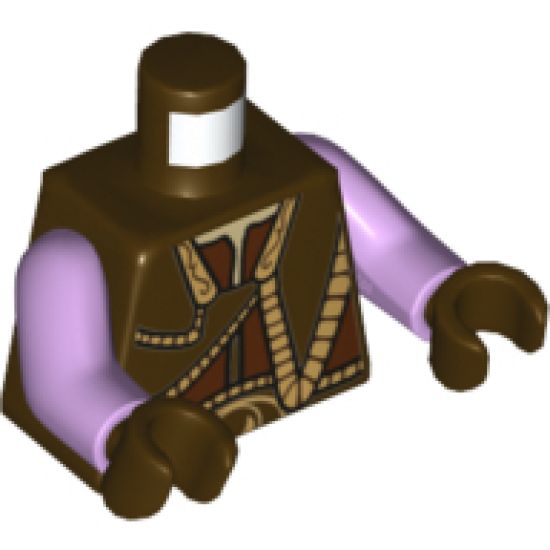Torso SW Gungan Vest with Gold Trim Front and Back Pattern / Lavender Arms / Dark Brown Hands