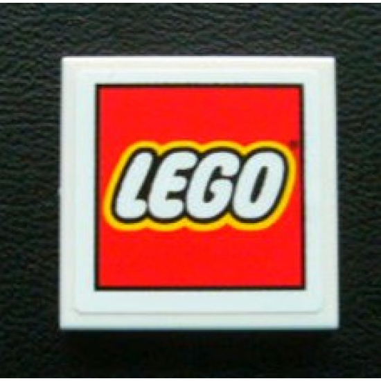 Tile 2 x 2 with LEGO Logo on White Background Pattern (Sticker) - Set 3300003