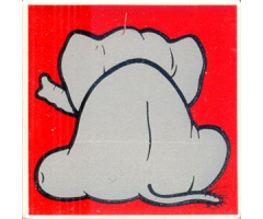 Duplo, Tile 2 x 2 x 1 with Elephant Mosaic Picture 12 Pattern (Set 1079)