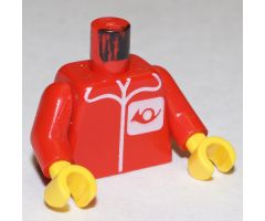 Torso Post Office Worker, Suit and Horn Logo Pattern / Red Arms / Yellow Hands