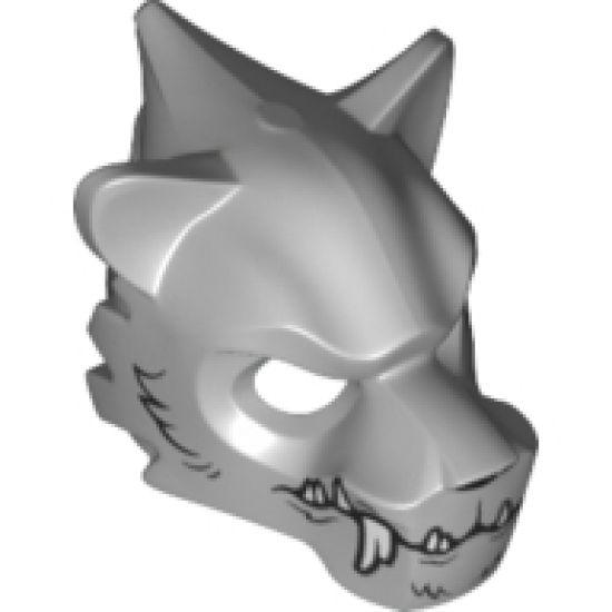 Minifigure, Headgear Mask Tiger with White Fangs and Black Fur Pattern