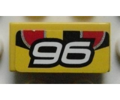 Tile 1 x 2 with Number 96 Pattern (Sticker) - Set 8644