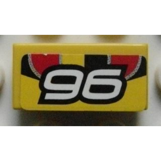 Tile 1 x 2 with Number 96 Pattern (Sticker) - Set 8644