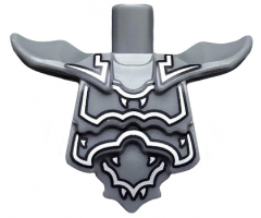 Torso, Modified Short with Armor Breastplate with Shoulder Ridges and Silver Decoration Pattern