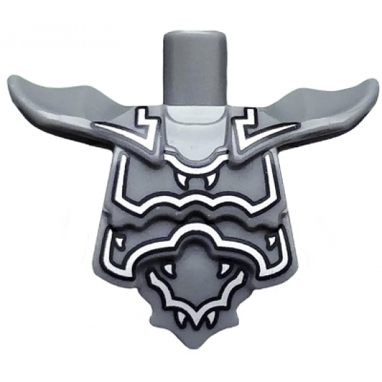 Torso, Modified Short with Armor Breastplate with Shoulder Ridges and Silver Decoration Pattern