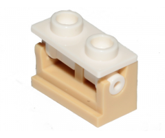 Hinge Brick 1 x 2 Base with White Hinge Brick 1 x 2 Top Plate (3937 / 3938)