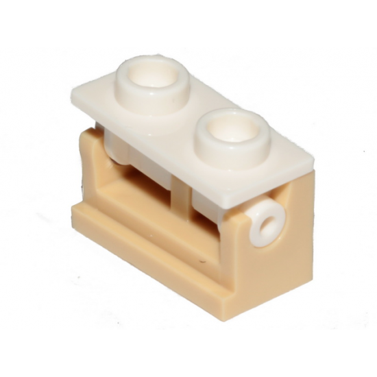 Hinge Brick 1 x 2 Base with White Hinge Brick 1 x 2 Top Plate (3937 / 3938)