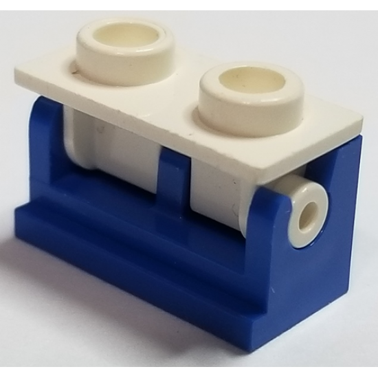 Hinge Brick 1 x 2 Base with White Hinge Brick 1 x 2 Top Plate (3937 / 3938)