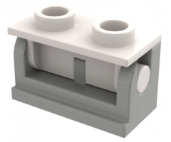 Hinge Brick 1 x 2 Base with White Hinge Brick 1 x 2 Top Plate (3937 / 3938)