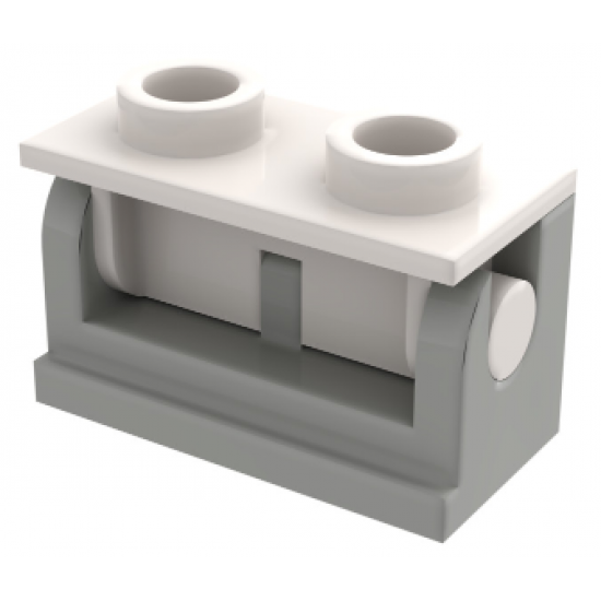 Hinge Brick 1 x 2 Base with White Hinge Brick 1 x 2 Top Plate (3937 / 3938)
