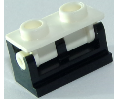 Hinge Brick 1 x 2 Base with White Hinge Brick 1 x 2 Top Plate (3937 / 3938)
